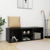 Bancă depozitare pantofi, negru extralucios, 105x35x35 cm, PAL