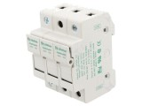 Clemă siguranțe cilindrice 10x38mm pentru șină DIN 30A 600V