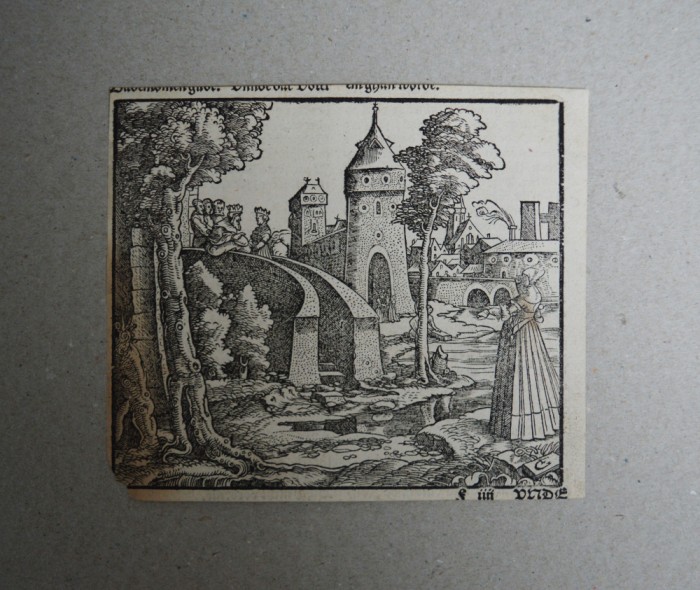 Georg Lemberger &quot;Moise pe malul Nilului&quot; xilogravura 1550