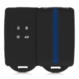Husa Cheie Auto pentru Renault / Dacia - 4 Butoane - Keyless Go, Silicon, Albastru, 49769.03, Kwmobile