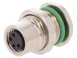Conector M8 Mamă 4 PIN Montare Panou Piuliță Față