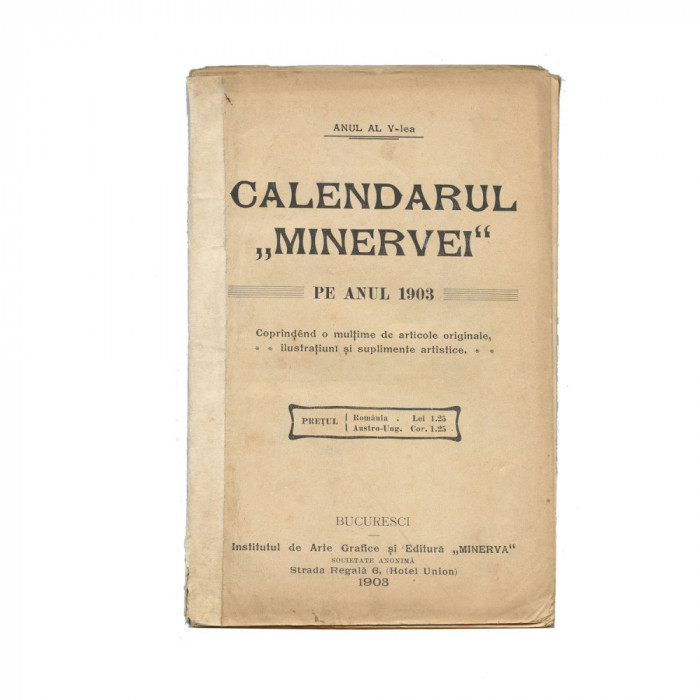 Calendarul &bdquo;Minervei&rdquo;, anul al V-lea, 1903