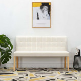 vidaXL Bancă, crem, 140 cm, material textil