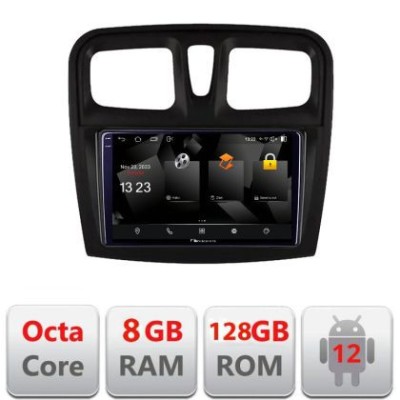 Navigatie Dacia Sandero 2012-2020 var B Android radio gps internet Octa core 8+128 DTS DSP 360 4G Optical CarStore Technology foto