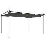Cumpara ieftin Pergola cu acoperis retractabil, antracit, 395x292x230 cm