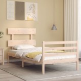 vidaXL Cadru de pat cu tăblie single, lemn masiv 3195056