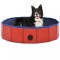 vidaXL Piscină pentru c&acirc;ini pliabilă, roșu, 80 x 20 cm, PVC 170822