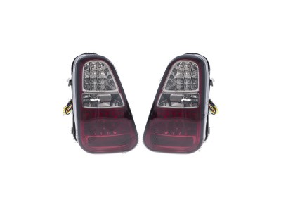 Stop spate, lampa Mini One/Cooper/Cabrio (R50/R52/R53), 07.2004-07.2007, model tuning, montare spate, stanga+dreapta, cu indicator led; LED+W16W; ros foto