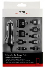 Incarcator Auto STK cu 9 Adaptori 12v /24 v Original Blister foto