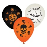 Baloane Halloween 8 Buc Dovleac Fantoma Lilieci 30cm Latex Negru Portocaliu Aniversare Copii Party