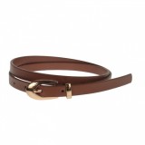 Curea dama, casual-eleganta, din piele ecologica, latime 1.3 cm, maro - CKD020, CK LEATHER