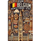 eSIM Belgium, Unlimited Standard, 30 Days