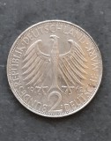 2 DM Germania 1962, Litera D, Max Planck - KM# 116, Cu-Ni, 26.75mm