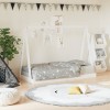 Cadru Pat Copii VidaXL Tip Cort Tipi, Lemn Masiv Pin, 80x160 cm, Alb, +4 Ani, Sigur