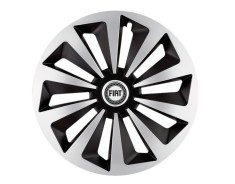 Set 4 capace roti Fox Gri-Negru R15 pentru gama auto Fiat