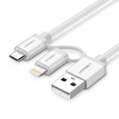 2 in 1 UGREEN Cablu Lightning USB A la Micro USB-Lungime 1 Metru