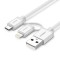 2 in 1 UGREEN Cablu Lightning USB A la Micro USB-Lungime 1 Metru