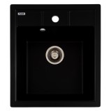 FCB-4651BBA/1, Chiuveta de bucatarie din granit cu o cuva, seria BRICK, Black/Anthracite, 460x495x190 mm, FLOW