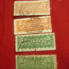 4 Timbre Canada Registered 1875 : 2x2C ,2x5C