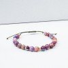 Bratara Regalite Mov-Magenta Pietre Semipretioase Cristale Naturale Otel Inoxidabil Fashion Reglabila
