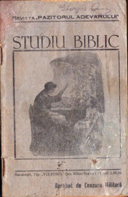 C8256N Studiu biblic, Istoria apostolilor, publicație e revistei Păzitorul Adevărului a Bisericii Adventiste de ziua a 7-a, fără an foto