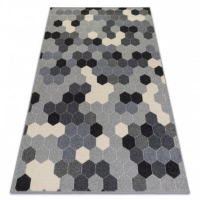 Covor Heos 78537 gri si crem Hexagon, 160x220 cm foto