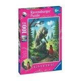 Cumpara ieftin Puzzle Ravensburger - Scufita rosie si lupul, 100 piese glitter