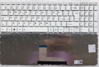 Tastatura laptop noua Toshiba Satellite L50-B S50-B L50D-B L50T-B L50DT-B L55D-B S55-B S55T-B S55D-B White without Frame Win 8 Ver2 Layout UK foto