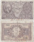 1944 (23 XI), 5 lire (P-31b) - Italia!