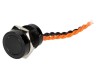 Comutator Piezoelectric ONPOW IP68, 24V DC, LED Inelar Portocaliu, Buton Plat Aluminiu, Negru, SPST-NO