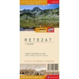 Muntii Retezat. Harta de drumetie/Hiking map M 1:50000