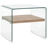 Cumpara ieftin Masuta de cafea, transparent, 50x50x45 cm, sticla securizata