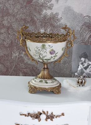 Amfora Craquele din portelan cu bronz ROC024 foto