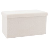 Taburet Forward cu depozitare, textil , gri - bej, 76x38x37 cm