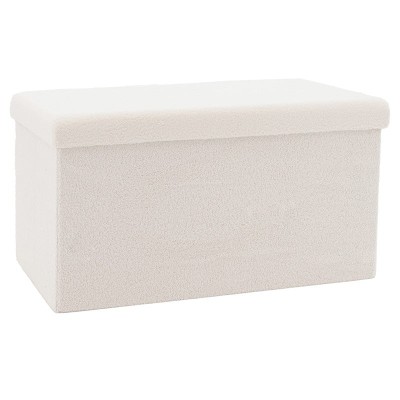 Taburet Forward cu depozitare, textil , gri - bej, 76x38x37 cm foto