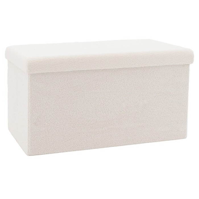 Taburet Forward cu depozitare, textil , gri - bej, 76x38x37 cm
