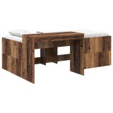 vidaXL Cadru de Pat cu Birou 2 pcs Stejar artizanal 75 x 190 cm 3422689