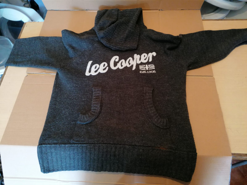 Hanorac din lana Lee Cooper cu gluga, barbati masura L / C61, Negru |  Okazii.ro