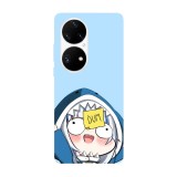 Husa compatibila cu Huawei Nova 8i model Dummy Shark, Silicon, TPU, Viceversa, Transparent, Carcasa
