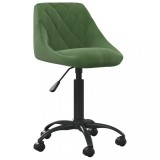 vidaXL Scaun de birou pivotant, verde &icirc;nchis, catifea