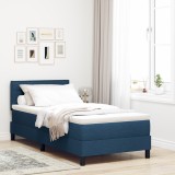 VidaXL Pat Box Spring cu Saltea &amp; LED Albastru 100x200 cm Material Textil