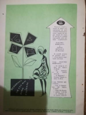 1967 Reclama ELECTROBOBINAJ și TEHBOMETALICA București industri comunism 24x16,5 foto
