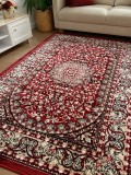 Cumpara ieftin Covor Clasic Queen 07288 Marime 50 x 80 cm, Rosu, Grena, Inaltime Fir 7.5 mm, Antialergic, Polipropilena, Living, Dormitor, Sufragerie, Birou