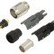 Conector M9 tată aurit 4 pini