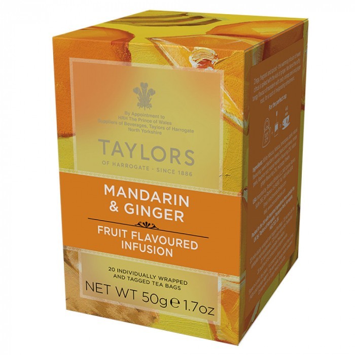 Taylors of Harrogate Mandarin Ginger Ceai Infuzie, 20 plicuri