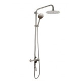 Set coloana dus Mixxus SUS-009-J, 35 mm, monocomanda, furtun flexibil, baterie si para inclus, Argintiu