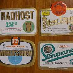 Lot 4 etichete de bere din Cehoslovacia