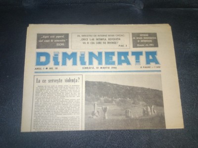 ZIARUL DIMINEATA 10 MARTIE 1990 foto