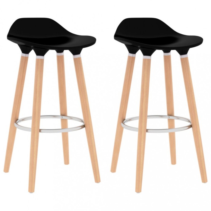 Scaune de bar, 2 buc, negru