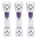Cumpara ieftin Set 3 clepsidre pentru perierea dintilor, 3 minute, 10 x 2.5 cm, mov